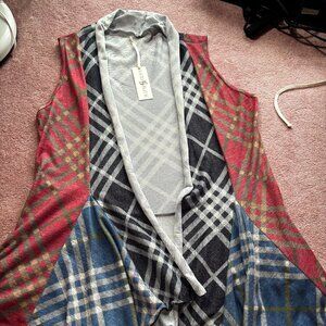 Laura Hlavac Plaid Tank/Cardigan Combo – Size Large